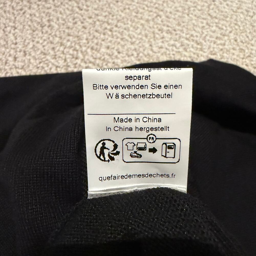 Kate Kasin Black White Contrast Collar Knit Polo Sweater Top Womens M - Picture 7 of 7